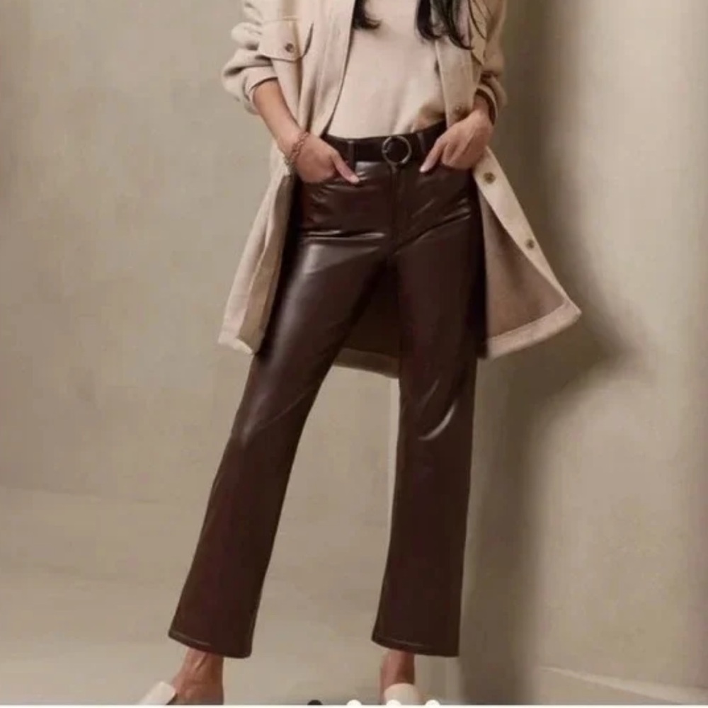 Banana Republic Chocolate Faux Leather Pants